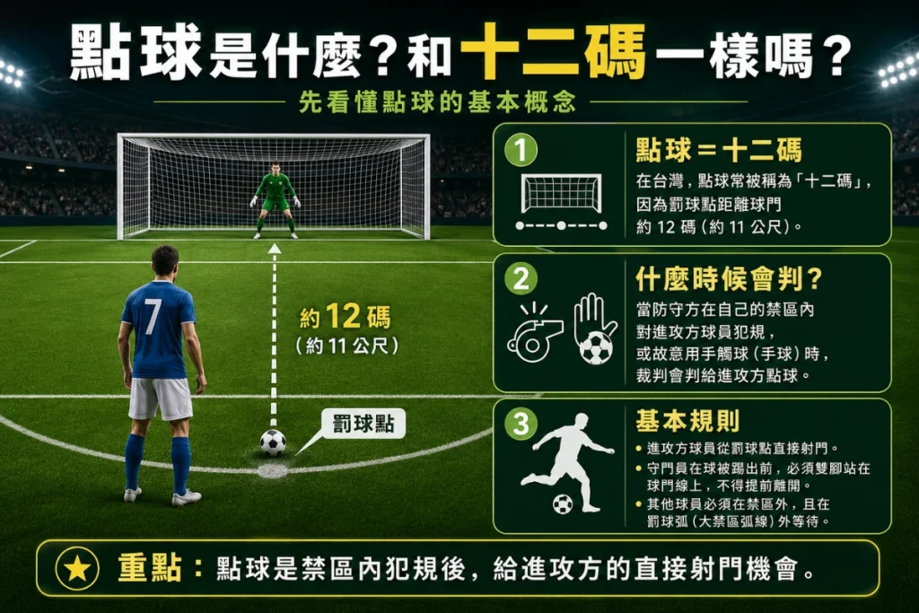 足球點球意思圖解：十二碼罰球位置與基本規則